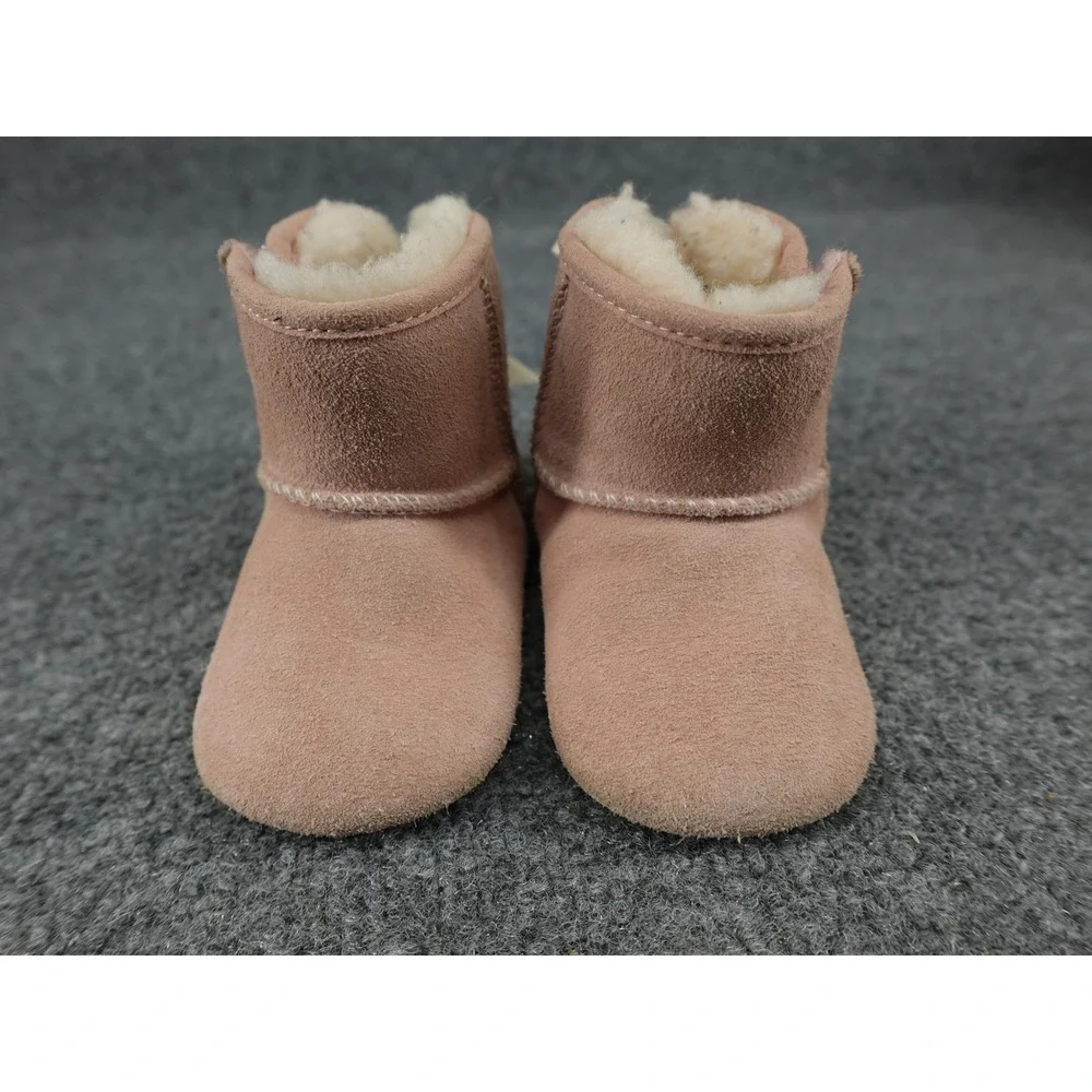 UGG Jesse Bow II Booties Infant 2/3 Pink Good Suede Sheepskin 1018452I